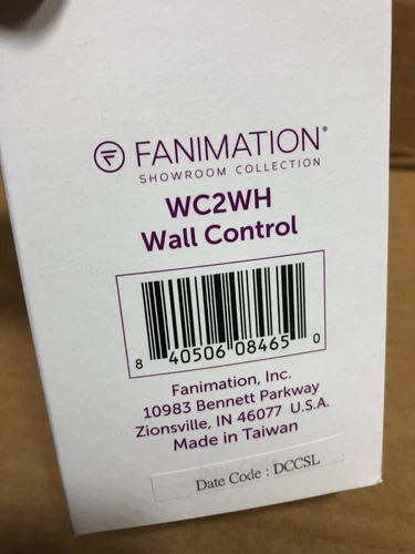 Fanimation WC2 White 3 Speed Fan & Light Wall Control - Picture 4 of 7