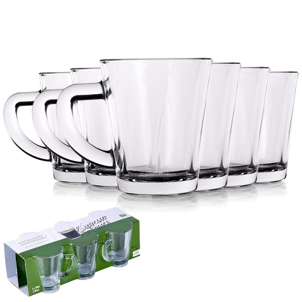 TrinkgläSer Espresso-GläSer GläSer Mit Henkel Glasbecher 70 Ml 6Er-Set-image