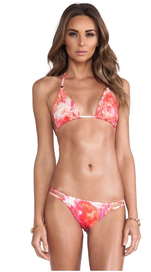 Conjunto de bikini Bettinis reversible rosa loto. XS top S inferior. Estilo Hannah Davis Foto 2 de 4