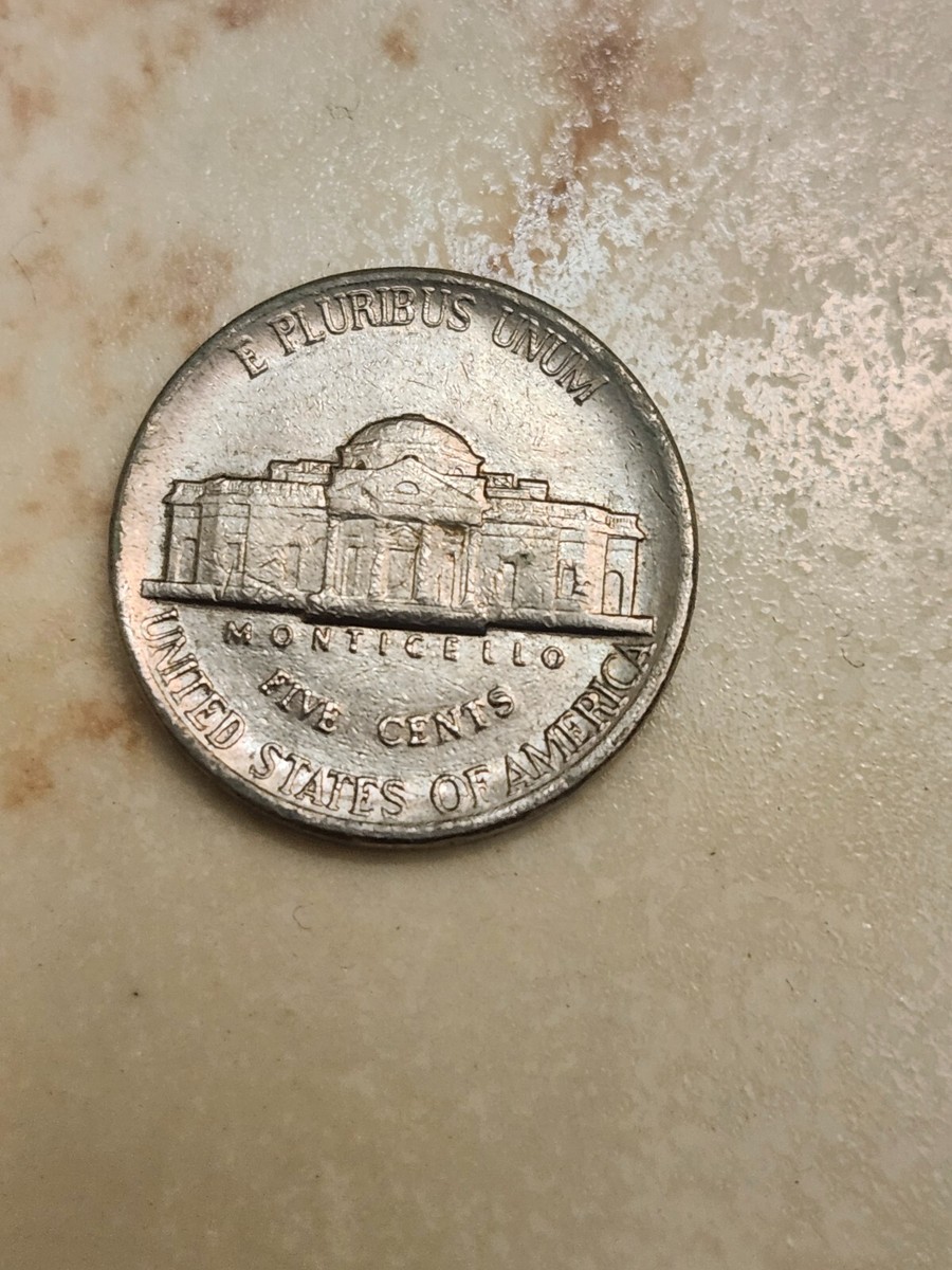 1986 D Mint Mark Jefferson Nickel Error Rare Coin Doubling on the