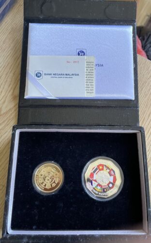 Malaysia  Asean Set Of 2 Proof With Box & COA 0935 Mint 2015 - Picture 1 of 1