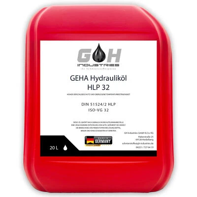 SGPLUSMH 20 L Hydrauliköl HLP 32 ISO VG 32 nach DIN 51524 Teil 2 Kanister 20 Liter