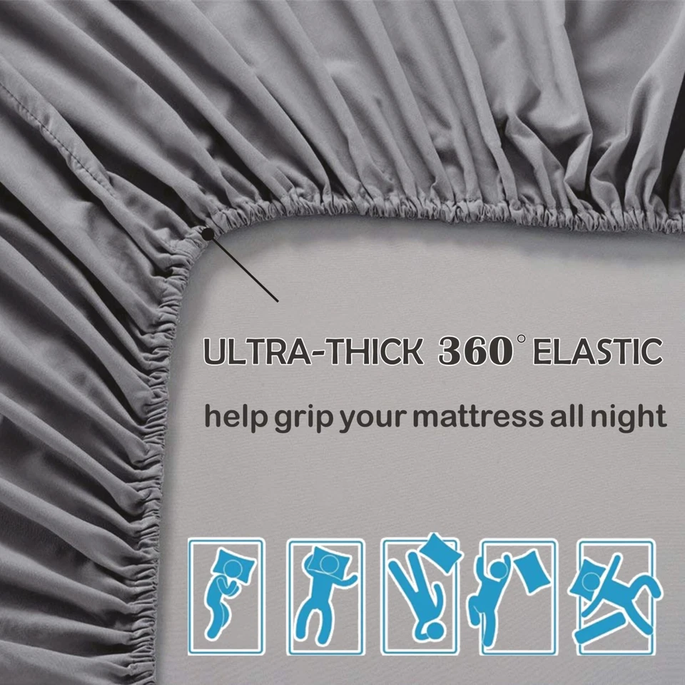 Hotel 2200TC Ultra Soft Fitted Sheet Set S/KS/Double/Queen/King/SK Bed (No Flat) - image 3 of 4