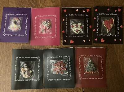 Lot of 7 American Greetings Holiday Pins - Christmas Easter Spring Valentines