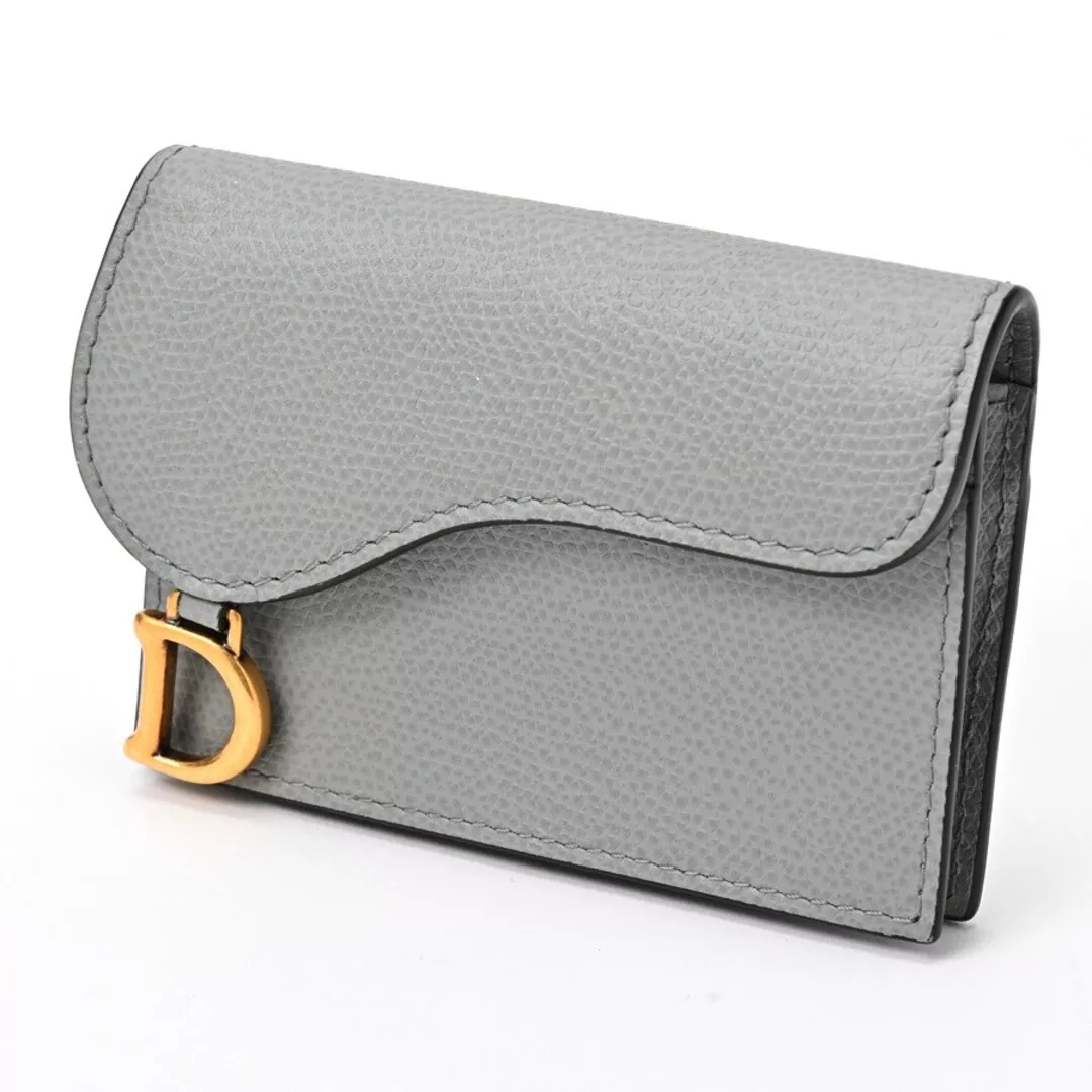 Étui à cartes Christian Dior gris selle fleur femme du Japon occasion
