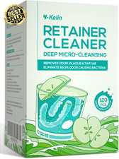Retainer Cleansing Tablets 120ct Apple Flavor for Invisalign Denture Mouth Guard