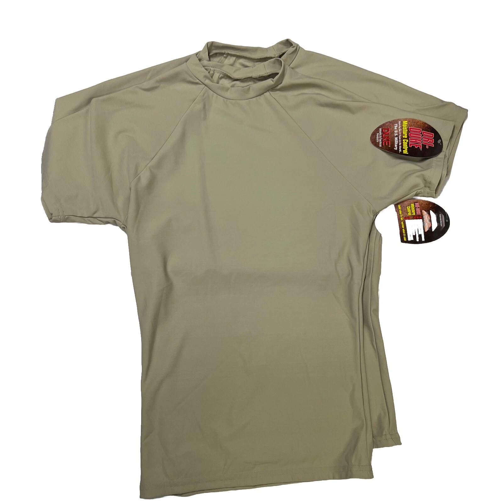 Dri-Duke Moisture Control Compression USGI T-Shirt Men's Military SAND 2Pc MED