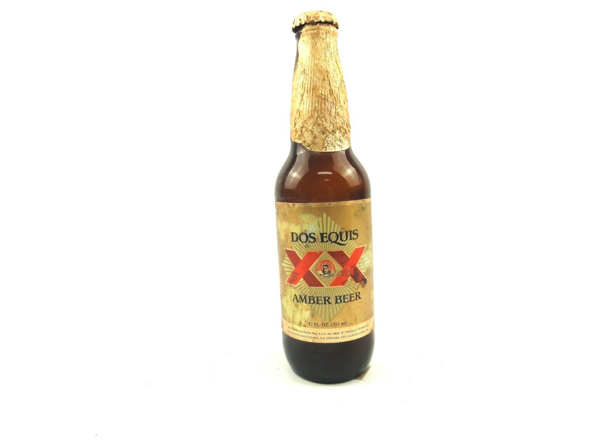 米国ヴィンテージDos Equis Amber Beer サイン Dos Equis Amber Beer 12 Ounce Empty Glass Beer Bottle Brown Mexico