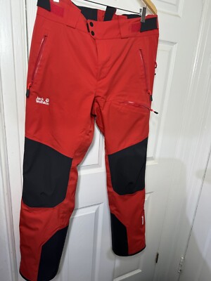 Jack WolfSkin Skiing Pants Red White USED. See Picture For Details