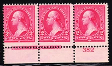 MOstamps - US #267 Mint OG NH Plate # Strip of 3 - Lot # MO-21A SCV $57.50