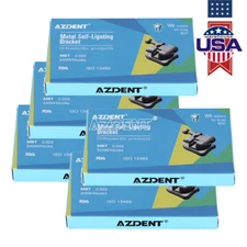 AZDENT Brackets de Ortodoncia Dental Autoligado Pasivo MBT/Roth 022 Ganchos 345