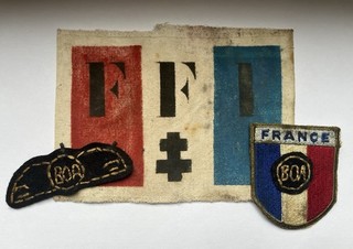 Insigne Brassard FFI FFL Brevet BOA France Libre Parachutage Maquis 1944 WWII