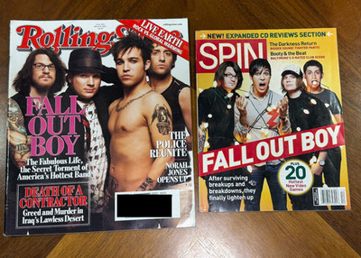 Fall Out Boy Spin December 2005 / Rolling Stone Magazines March 8 2007