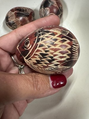Marble Eggs Italy ?  Alabaster Stone Vintage Carved Polished Eggs Set 4 1 Price
