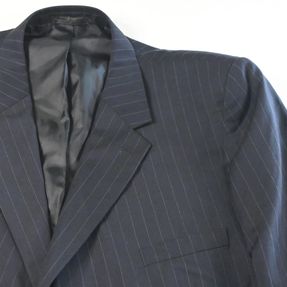 Chaqueta Pantalones Traje Mappelli de Milano 56R 54x34 Azul Marino Rayas 100% Lana Para Hombre Foto 3 de 4