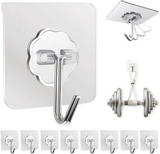 Adhesive Wall Hooks for Hanging Heavy Duty 50 Lbs Large Hooks for Walls No Damag