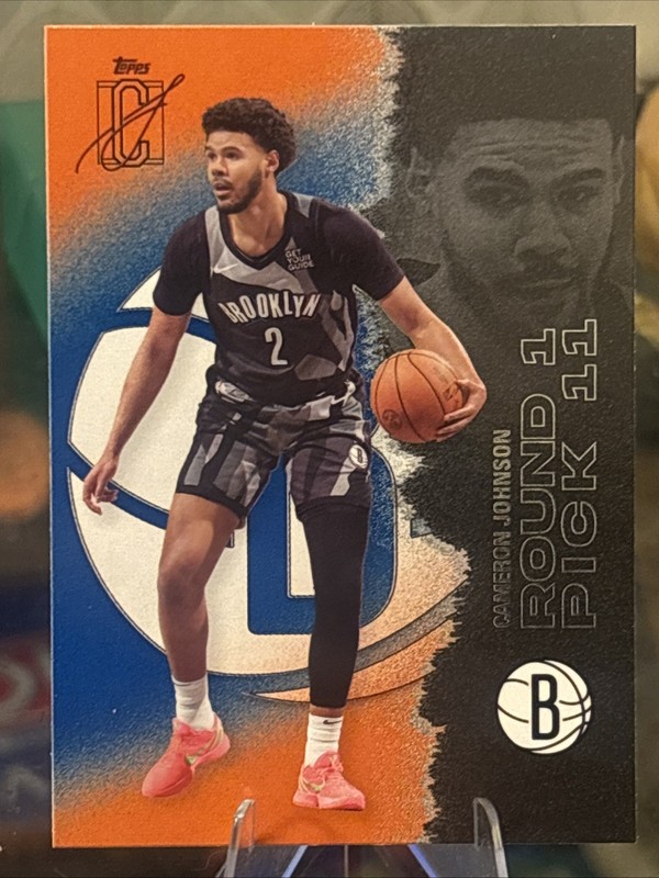 2025-26 TOPPS Signature Class Cameron Johnson #29 Orange/Blue Brooklyn Nets