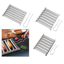 Hot Dog Roller Rolling Cooker for Grill Top for Griddle 5 Section with Handle