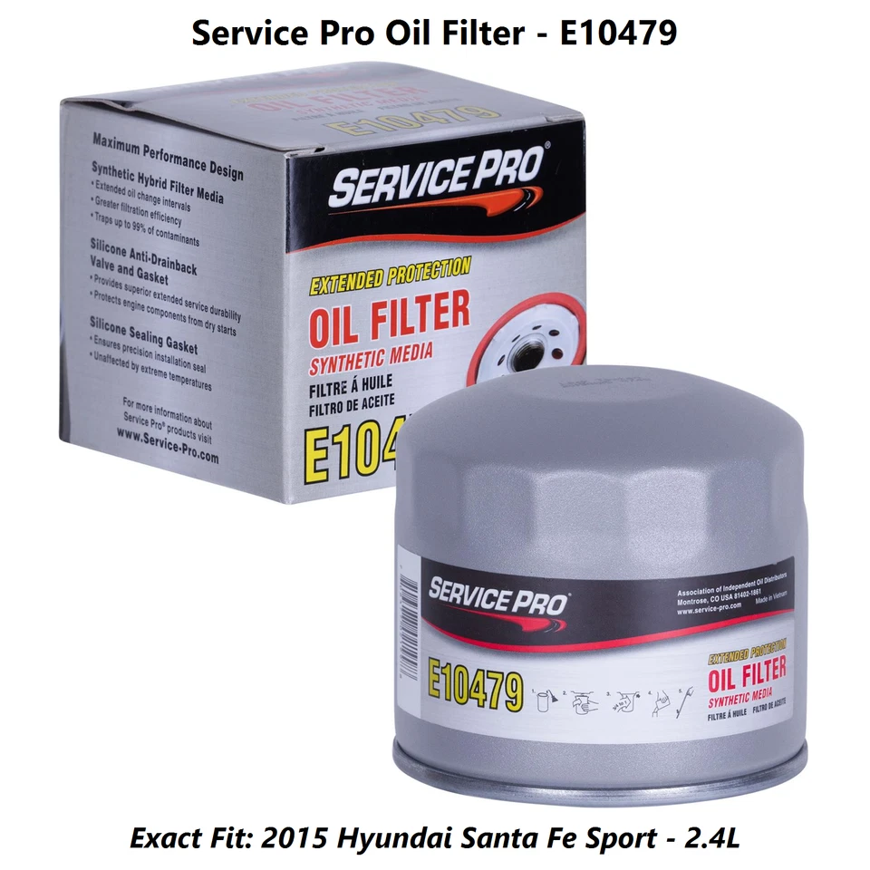 2015 Hyundai Santa Fe Sport 2.4L Complete Oil, Air & Cabin Filter Kit (5W-30) - Image 3 of 4