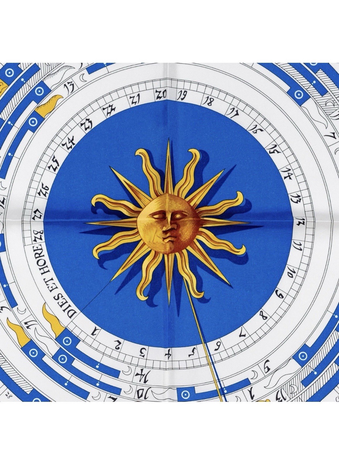Auth. Hermes Silk Scarf Astrologie Forever - Bleu Cobalt Vieil Or Blanc  New thumbnail 2