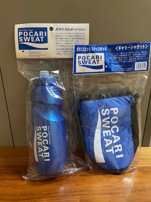 Pocari Sweat Squeeze water Bottle & Carry bottle Case Sports Drink NEW japan