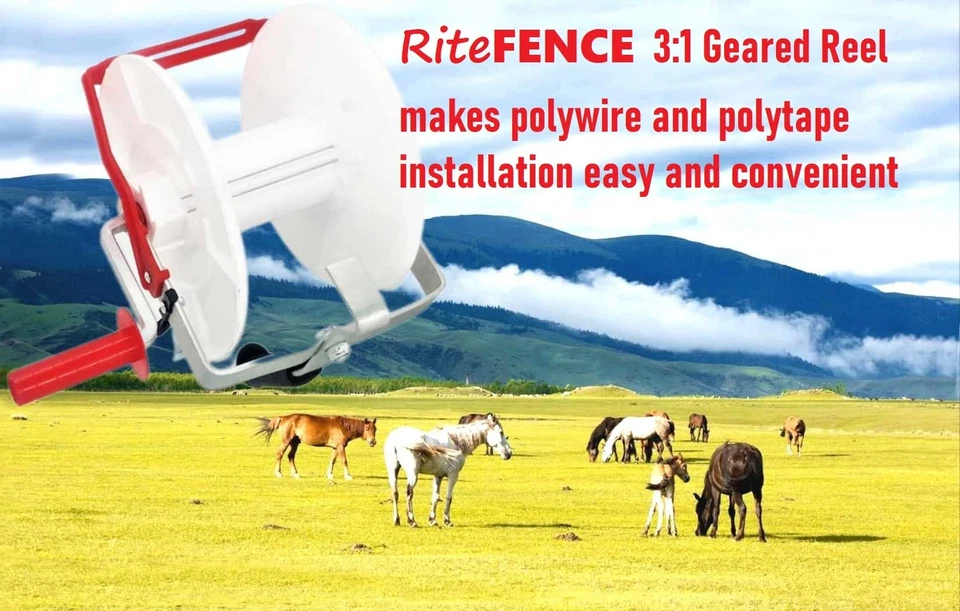 Paquete de 1 carrete estándar de cercas eléctricas con engranajes 3:1 para tu cerca eléctrica Foto 4 de 4