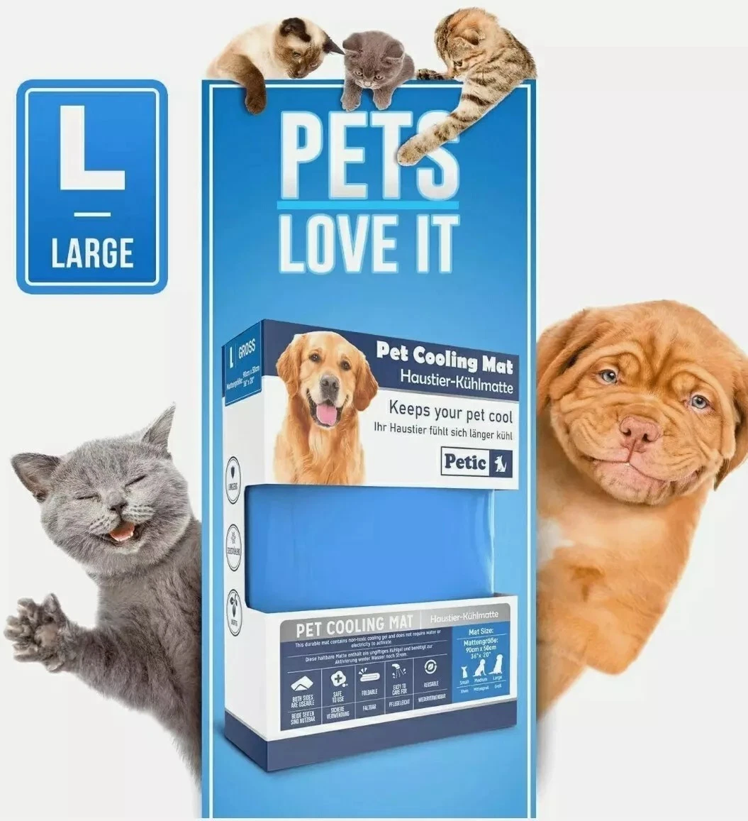 Petic Pet Cool Mat for Dogs & Cats, Cooling Pad Bed for Pets (Large 90cm x 50cm)
