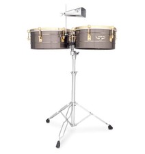 Latin Percussion Matador Timbales 14" & 15" Brushed Nickel with Stand