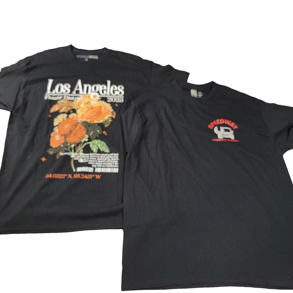 Lot 2 Graphic Shirts Women's XL Black Fashion Nova Los Angeles & Speedway (1110) - Image 2 of 4