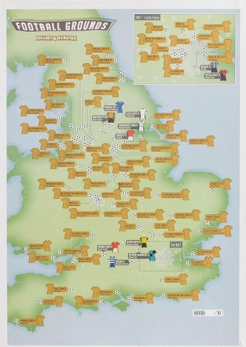 92 Football Grounds Collect & Scratch Print (Map) (UK IMPORT) - 第 1/1 張圖片