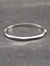Sterling Silver Textured Hinged Bangle Bracelet 5.6g