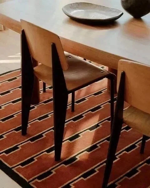 Alfombra de lana acolchada a mano 9 x 12 pies - diseño de nudos nórdicos, alfombra hecha a mano Foto 2 de 4