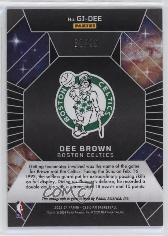 2023 Panini Obsidian Galaxy Ink Electric Etch Purple Flood 31/49 Dee Brown Auto - Image 2 of 3