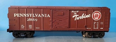 FB3: MTH No. 30-7465 Operating Box Car (Missing Signal Man) PRR #28669 O Gauge