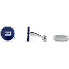 TOMMY HILFIGER Mens Cufflinks CIRCLE 2790353 Stainless Steel Blue