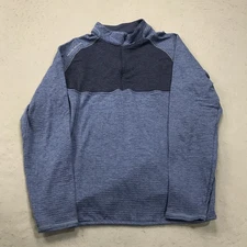 Peter Millar Jacket Mens Medium Blue Maven Performance Quarter 1/4 Zip Golf Logo