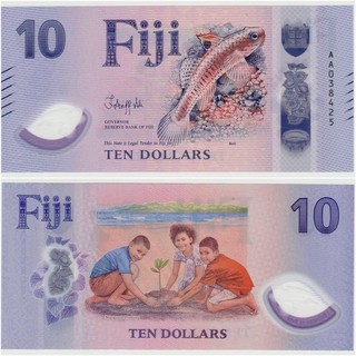 FIJI 10 Dollars 2025 2026 s/n AA038425 Polymer XF (see scan)