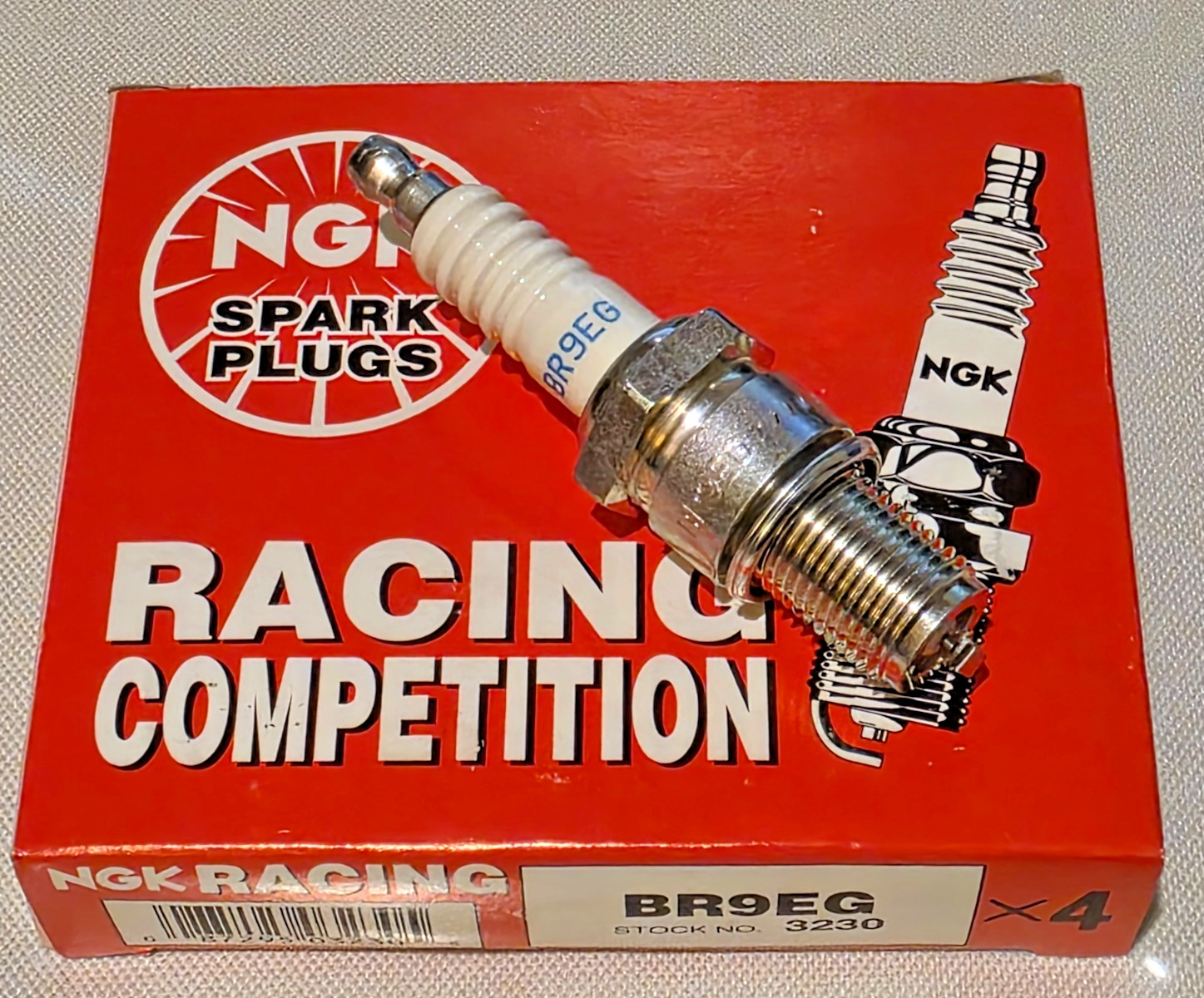 NGK 3230 Racing Spark Plug BR9EG 4 Spark Plugs Removable Terminal Nut