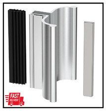 3-3/4" Bright Chrome Frameless Shower Door Handle with Metal Strike and 3" Magne