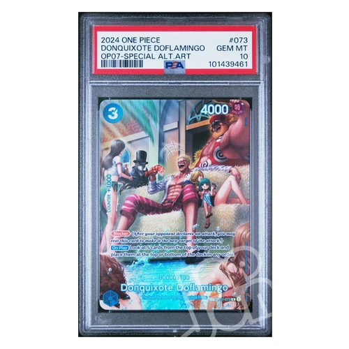 One Piece Card Donquixote Doflamingo OP01-073 Special Art Op07 En- PSA 10 GEM MT