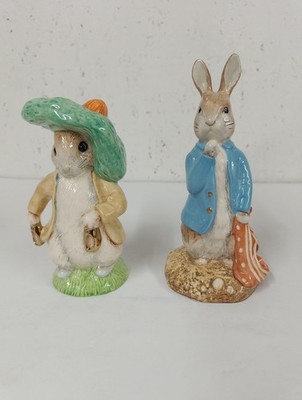 Beswick Ware Peter Rabbit And The Red Pocket Taschentuch & Benjamin Bunny
