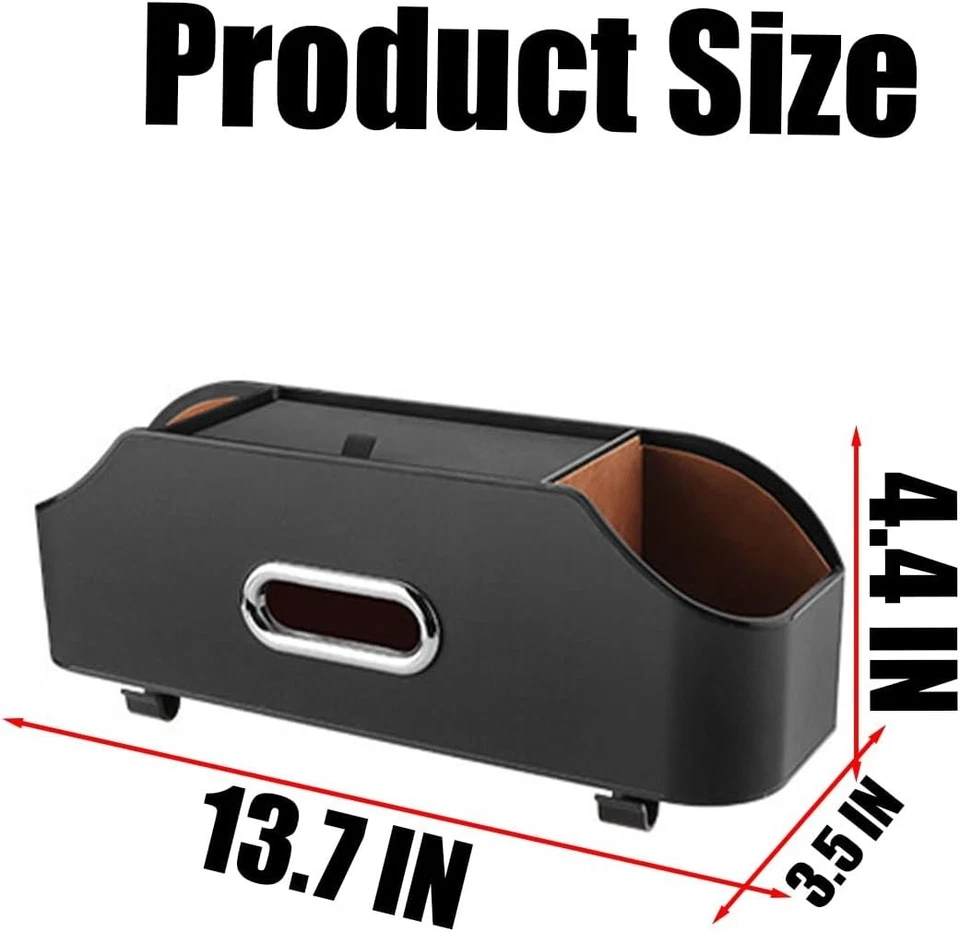 Car Seat Back Organizer with Cup Holder and Tissue Box Headrest Hanging Storage - Image 4 of 4