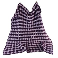Handmade Crochet Blanket Purple Lavender Cozy Throw Afghan