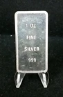 Silver 1  Oz Fine Silver 999 Bar #7254