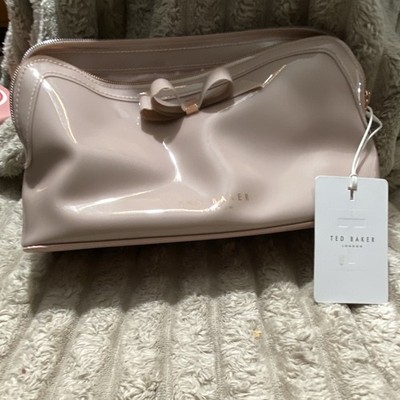 Ted Baker London Women's Pink With Bow Makeup Bag Rose Color Zipper