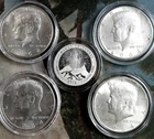 1964 Kennedy Half Dollars - 4 Ea. - 90% Silver -About Uncirculated with VOLCANO