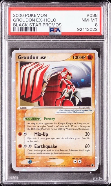 Pokémon 2006 Groudon EX Holo 038 Black Star Promo PSA 8
