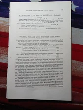 1871 Train Report TOLEDO WABASH & WESTERN RAILROAD Naples Clayton Illinois 