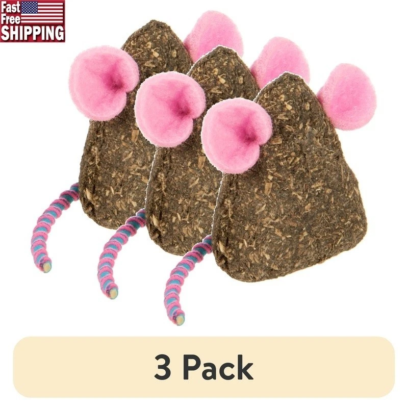 Compressed Catnip Mice Toys Cats Swatting Pouncing Fun Playtime Activity New