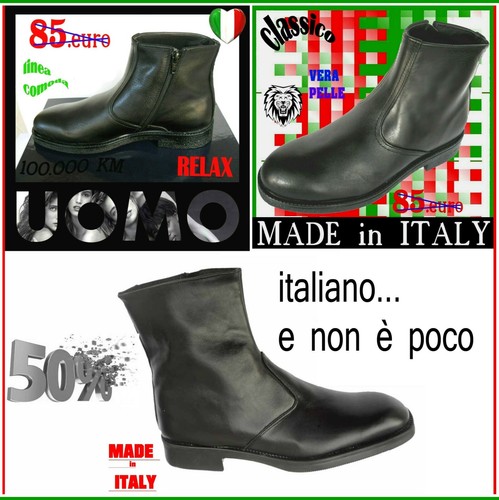STIVALI UOMO stivaletti SCARPE CLASSICHE vitello , - 50% MADE IN ITALY 39 a  45 | eBay